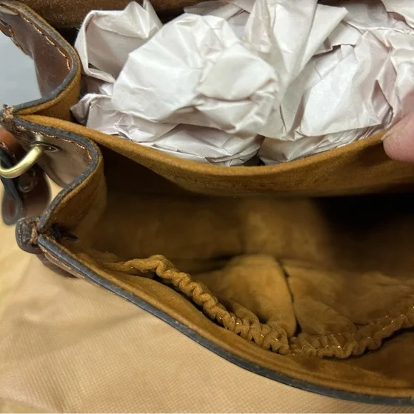 NWT Patricia Nash Leather Finch Sherpa Crossbody Bag with dust bag - Picture 7 of 12